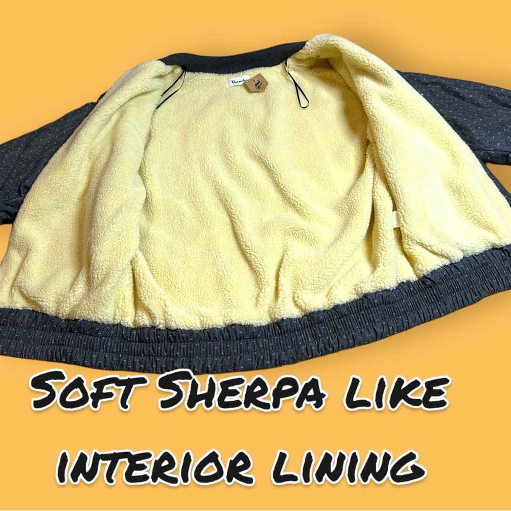 πHPπ NWT Vernacular Faux Sherpa Lined Quilted Bomber Jacket in Grey. Size S - Picture 11 of 15